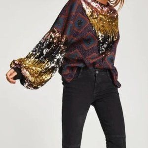 Zara Multicolor Sequin Sweater